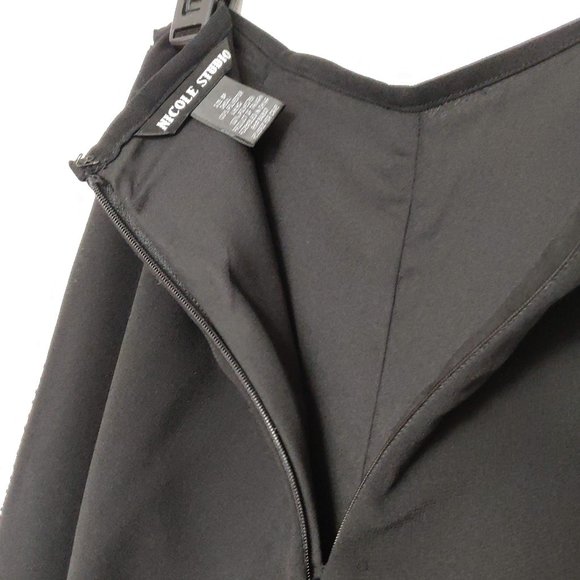 Elegant Black Wide Leg Pants with Beaded Detail - Picture 6 of 8